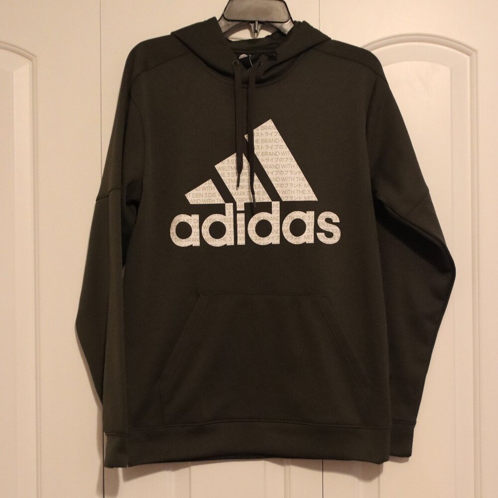 Adidas Climawarm Lightweight Olive Green Men's Pullover Hoodie Size Medium